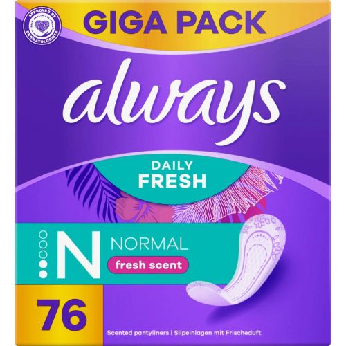 Always Daily Fresh Normal intimky s parfemac� 76 ks Always Daily Fresh Normal intimky s parfemac� 76 ks
